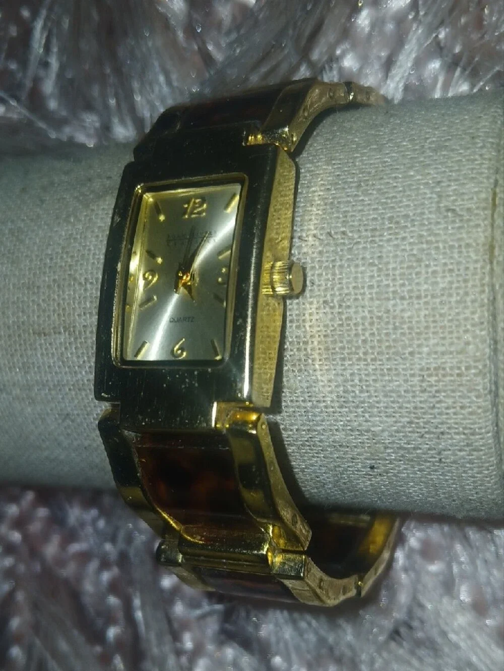 Joan Rivers Classic Vintage 90's Faux Tortoiseshell Bracelet Watch Needs Battery